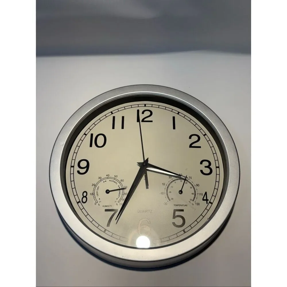 Silver rimmed clock